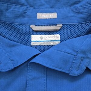 Columbia Men’s XXL Blue Short‎ Sleeve Button Up Shirt Regular Fit
